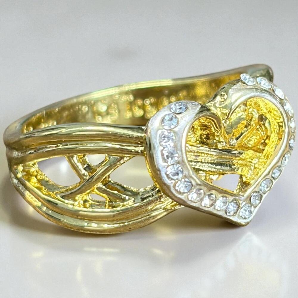 Heart ring with Crystals Hidden Message New